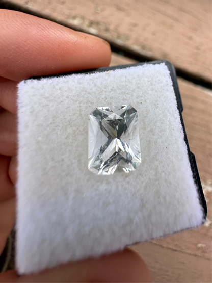 Faceted Herkimer Diamond Rectangle 2.12 ct, 9x7.1 mm