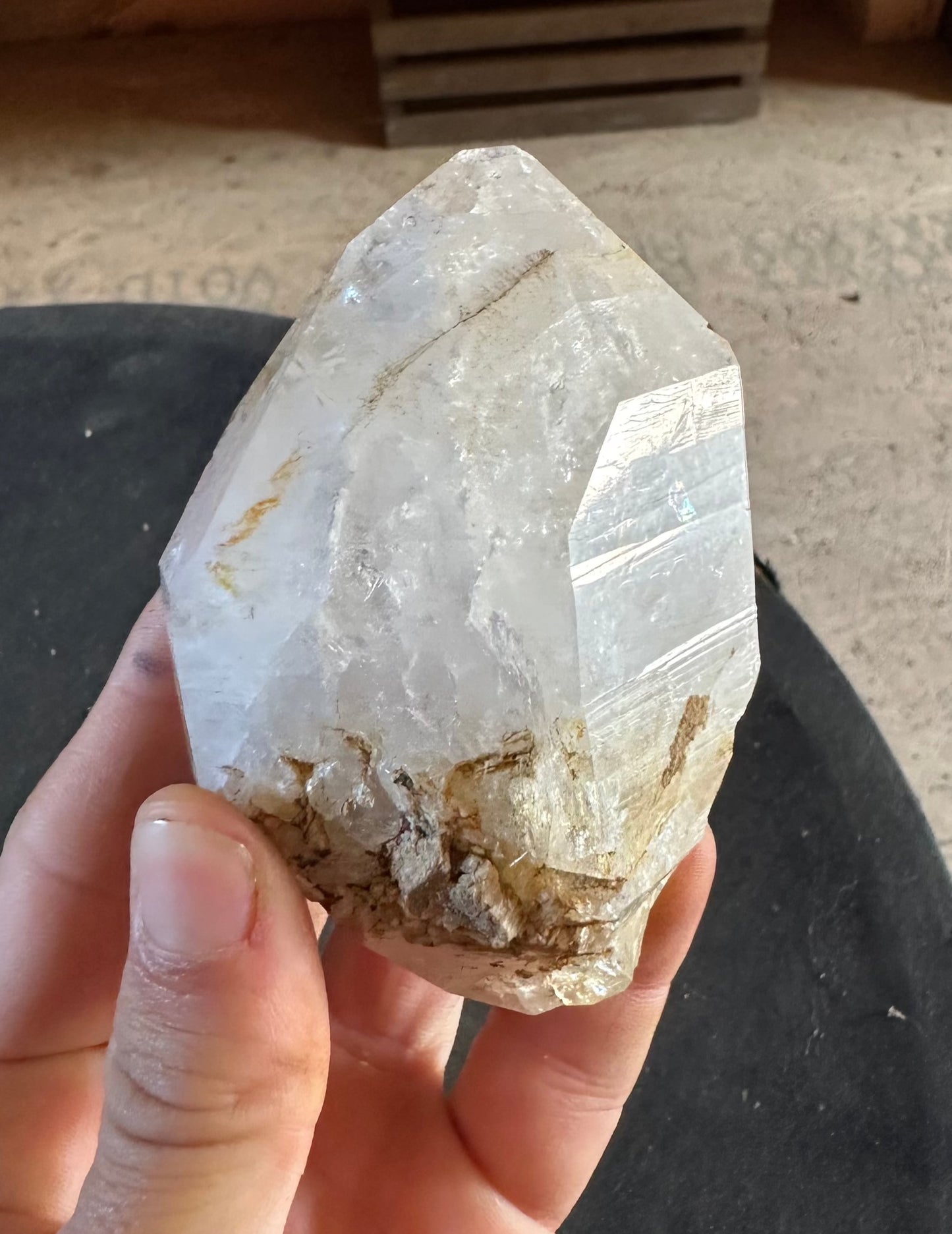 "Milky" Herkimer Diamond Crystal "Palmer" Approx.  .75 lbs