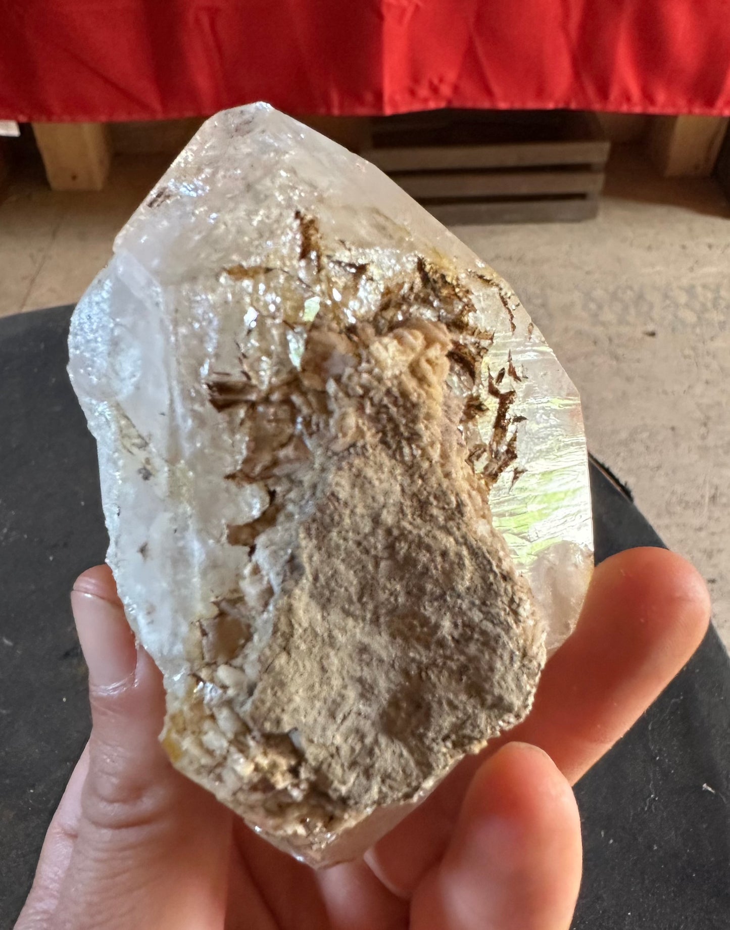 "Milky" Herkimer Diamond Crystal "Palmer" Approx.  .75 lbs