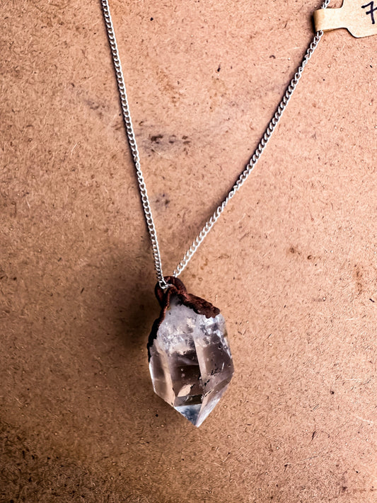 Electroformed Copper Herkimer Diamond Necklace