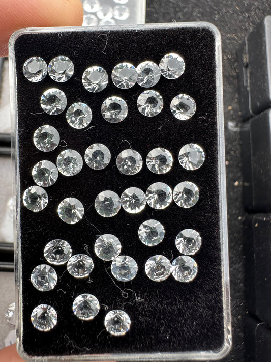 Faceted Herkimer Diamond Rounds .23 ct, $25 EACH 4.1 mm