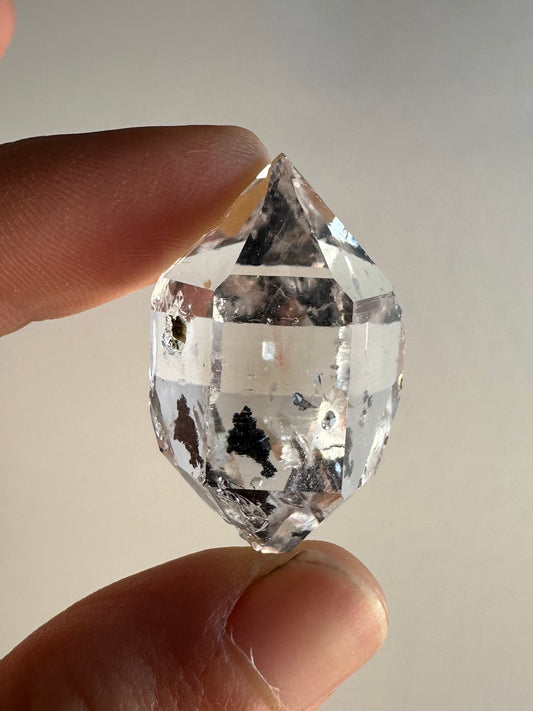 Water Clear Herkimer Diamond Crystal w/ Hydrocarbon Inclusions Approx. 15g