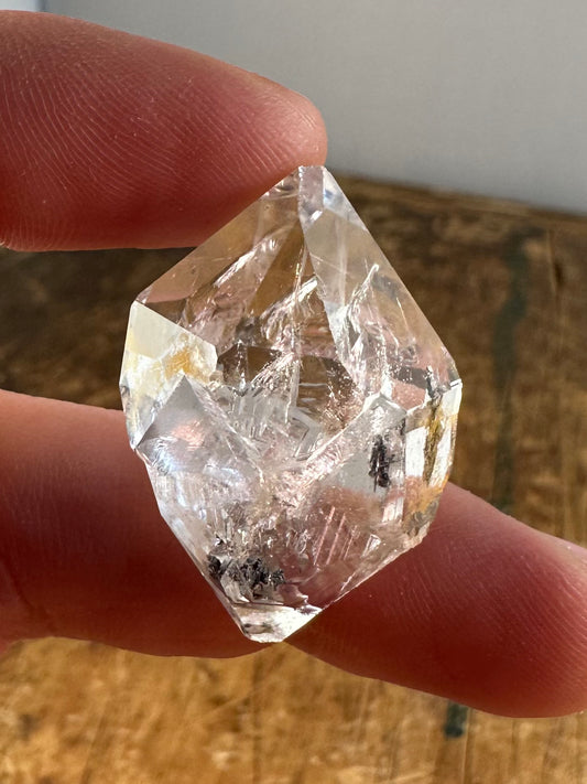 Water Clear Herkimer Diamond Crystal w/ Hydrocarbon Inclusion Approx. 15g
