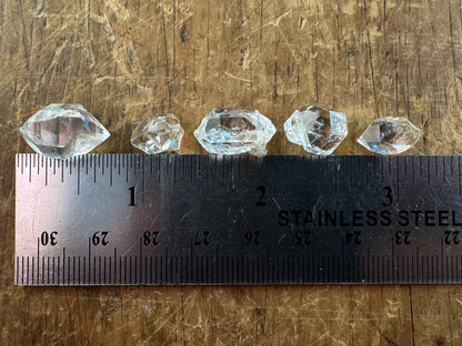 Lot of 5 Water Clear Herkimer Diamond Crystals Approx. 10g