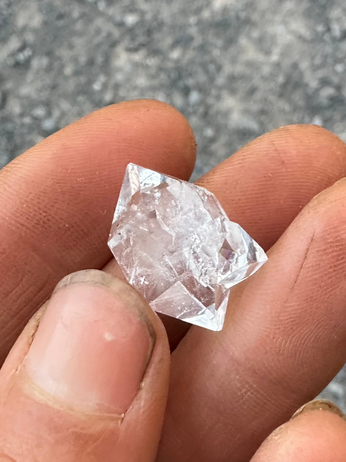 Water Clear Herkimer Diamond Crystal w/ Rider $40