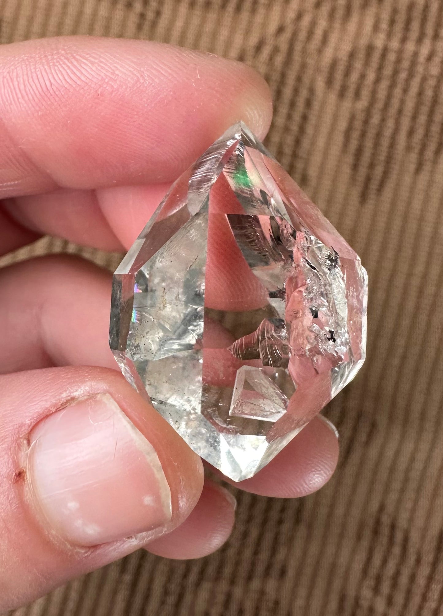 Very Nice Water Clear Herkimer Diamond Crystal w/ Inclusions Approx. 13g