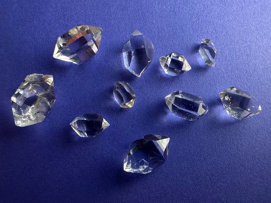 Lot of 10 "Tier 1" Water Clear Crystals w/ Inclusions Approx. 9g