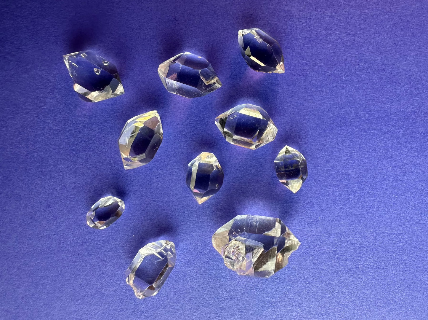 Lot of 10 "Tier 1" Water Clear Crystals w/ Inclusions Approx. 8g