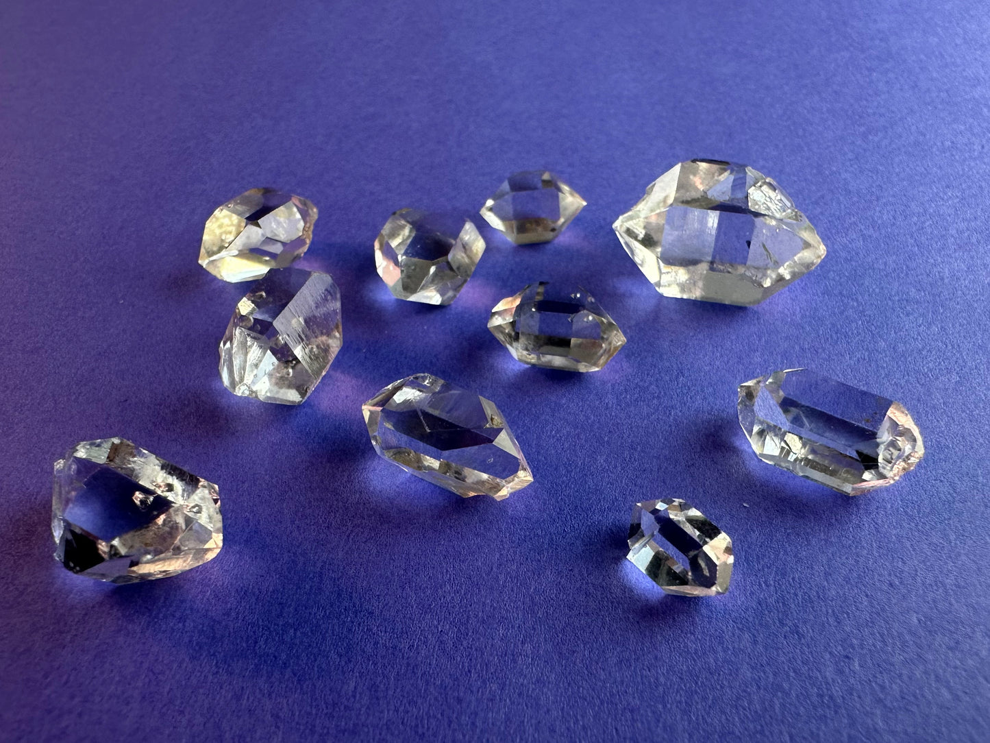 Lot of 10 "Tier 1" Water Clear Crystals w/ Inclusions Approx. 8g