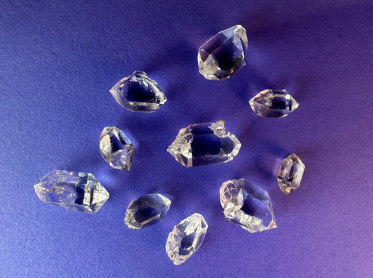Lot of 10 "Tier 2" Water Clear Crystals w/ Inclusions Approx. 7g