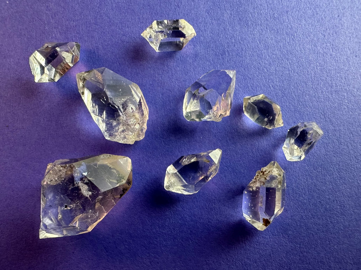 Lot of 10 "Tier 3" Water Clear Crystals w/ Inclusions Approx. 9g