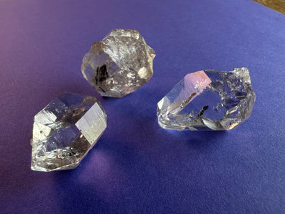 Lot of 3 Larger Water Clear Crystals w/ Inclusions Approx. 16g