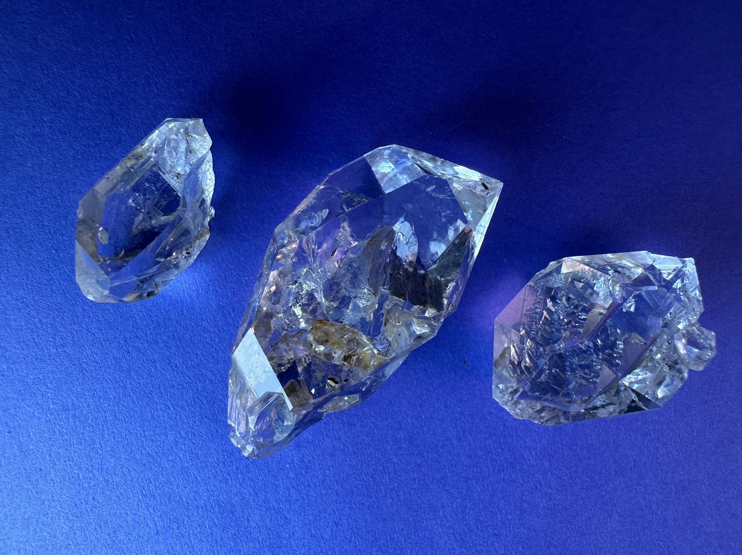 Lot of 3 Larger Water Clear Crystals w/ Inclusions Approx. 25g