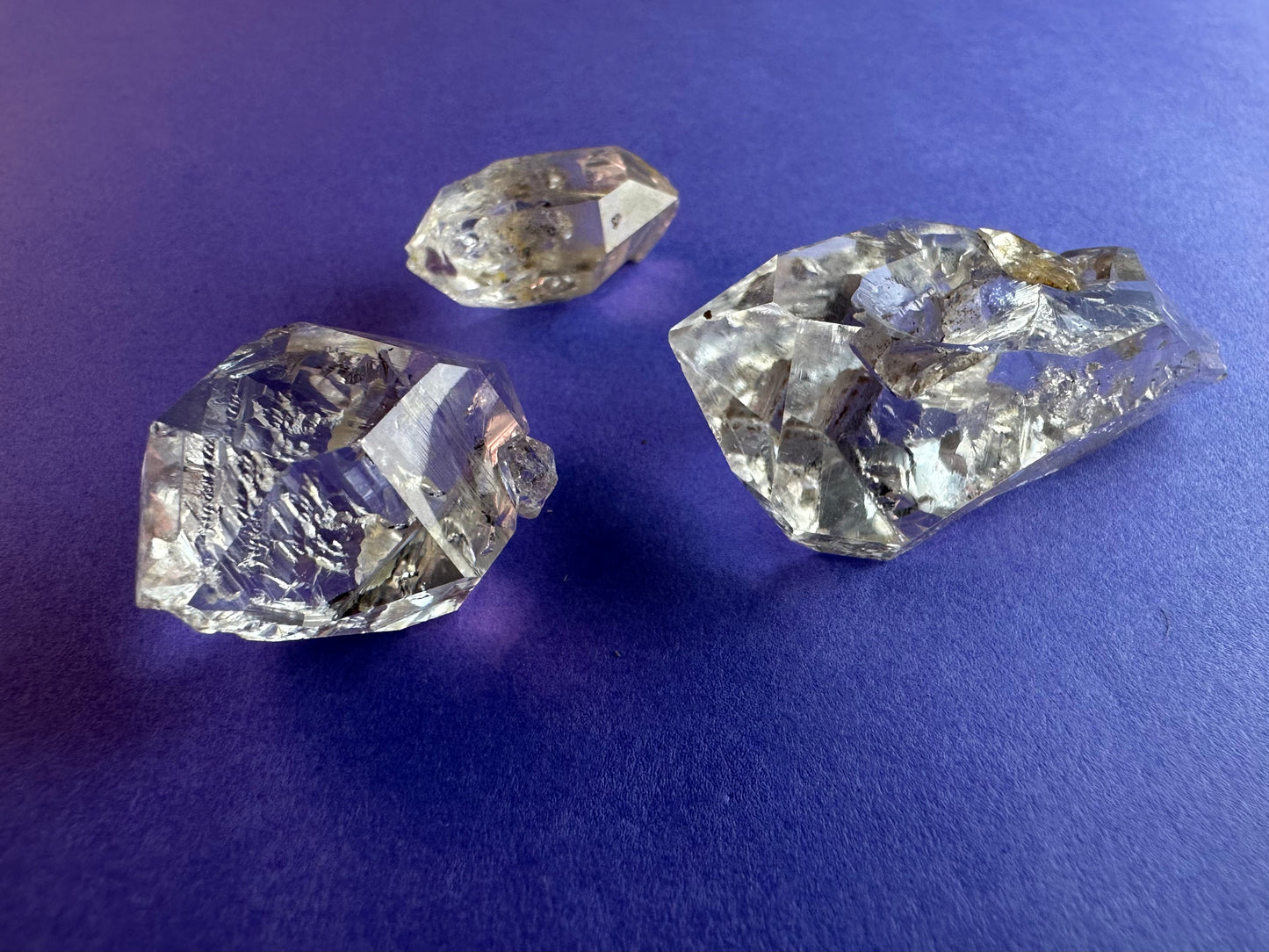 Lot of 3 Larger Water Clear Crystals w/ Inclusions Approx. 25g