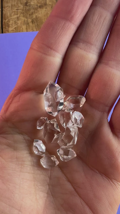 Lot of 10 "Tier 1" Water Clear Crystals w/ Inclusions Approx. 8g