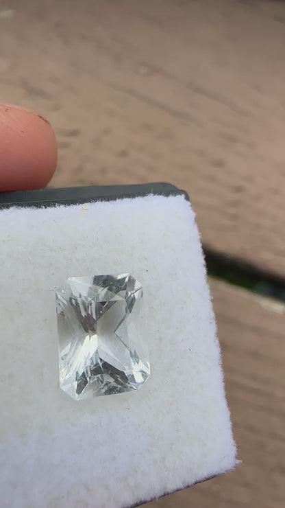 Faceted Herkimer Diamond Rectangle 2.12 ct, 9x7.1 mm