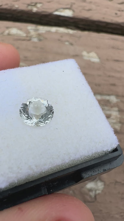 Faceted Herkimer Diamond Circle 0.98 ct, 6.6 mm