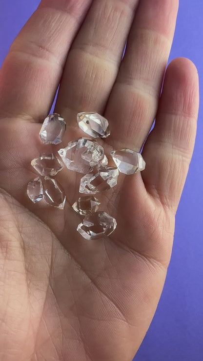 Lot of 10 "Tier 1" Water Clear Crystals w/ Inclusions Approx. 8g