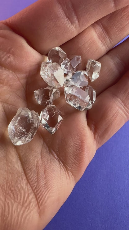 Lot of 10 "Tier 2" Water Clear Crystals w/ Inclusions Approx. 9g