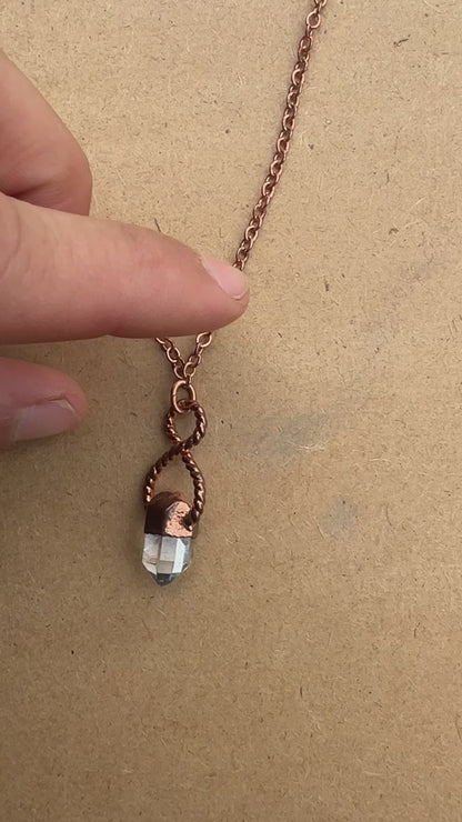 Electroplated Copper Herkimer Diamond Necklace