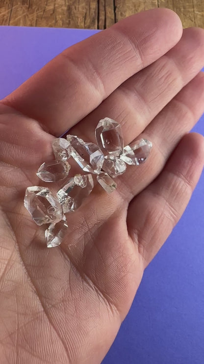 Lot of 10 "Tier 2" Water Clear Crystals w/ Inclusions Approx. 7g