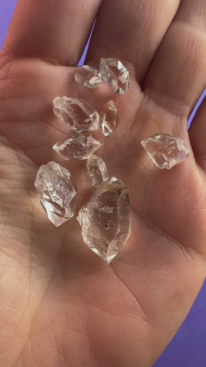 Lot of 10 "Tier 3" Water Clear Crystals w/ Inclusions Approx. 9g