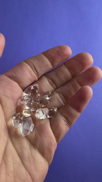 Lot of 10 "Tier 1" Water Clear Crystals w/ Inclusions Approx. 9g